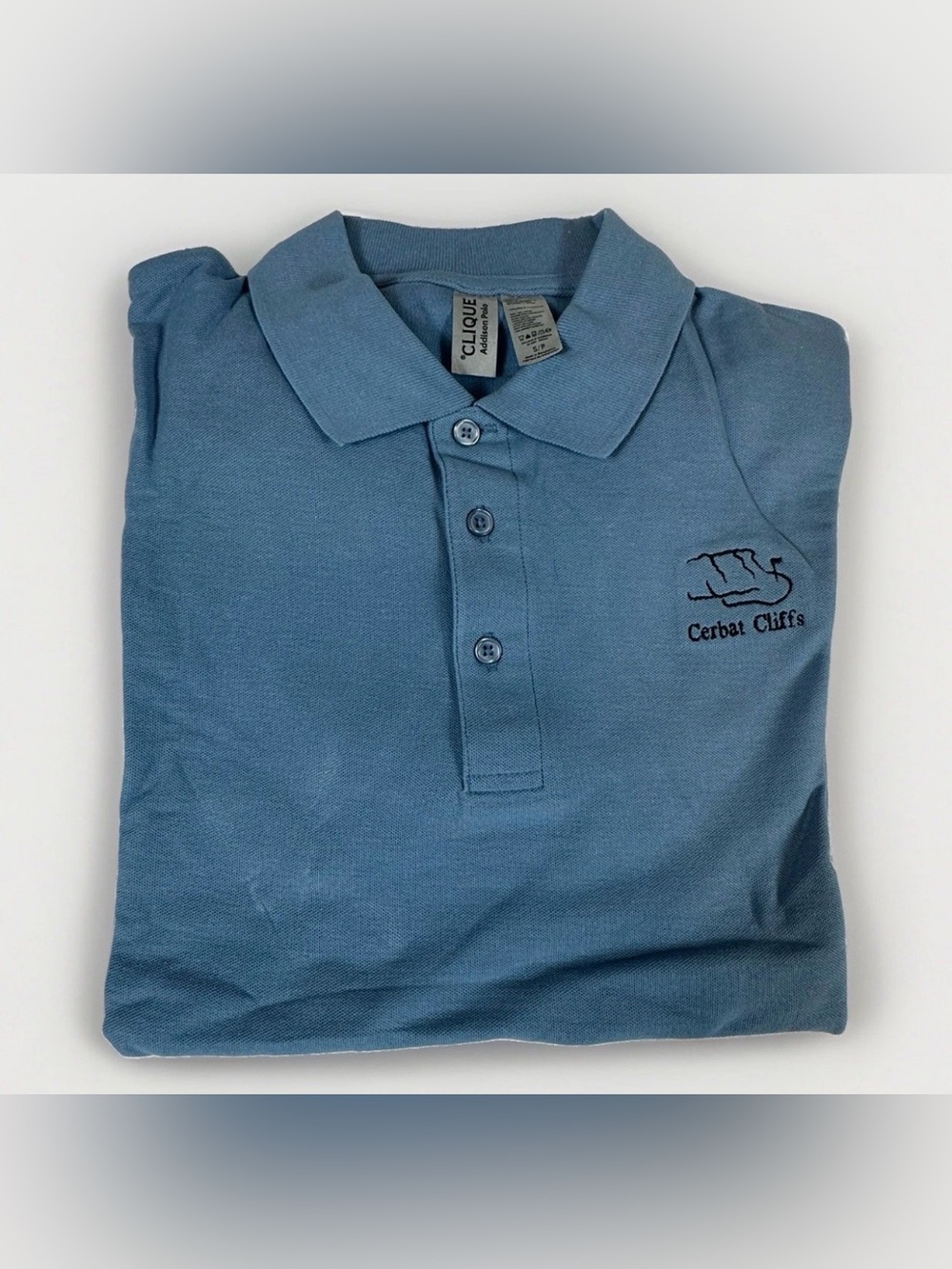 Clique Addison Polo Mens S Blue Cerbat Cliffs Golf Embroidered Cotton Shirt NEW